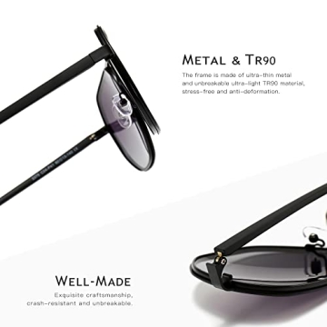 Stylish SUNGAIT Aviator Sunglasses with UV Protection