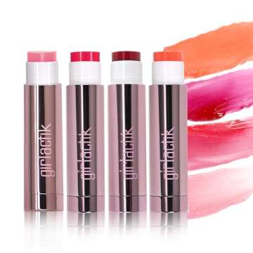 Girlactik Jello Gloss Balm – Hydrating Lip Gloss with Natural Shine, Pink Lemonade Scent, Moisturizing, and Smooth, Perfect for Everyday Lip Care with a Glossy Finish, 0.15 oz (Rosie)