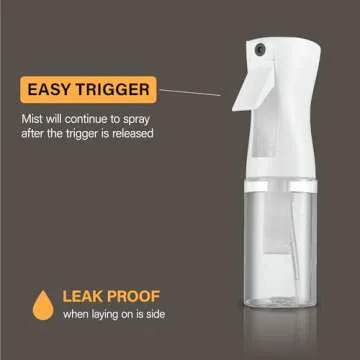 2 Pack Continuous Spray Bottle For Hair - 5 Oz Ultra Fine Mist Sprayer | Water Spray Bottle For Hair...