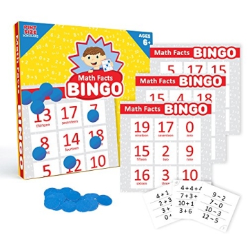 Addition & Subtraction Math Facts Bingo, 2 Difficulty Levels, Up to 36 Players by Pint-Size Scholars