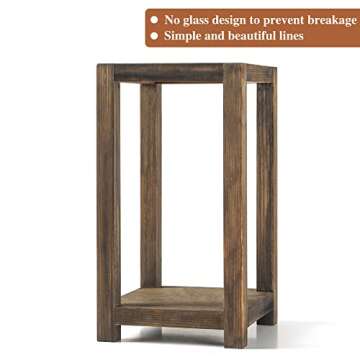 Wedding Lantern Centerpiece, Set of 2 Rustic Wedding Table Decoration, Farmhouse Decor, Wooden Candle Holder, Country Barn Wedding Gift （No Assembly Required）