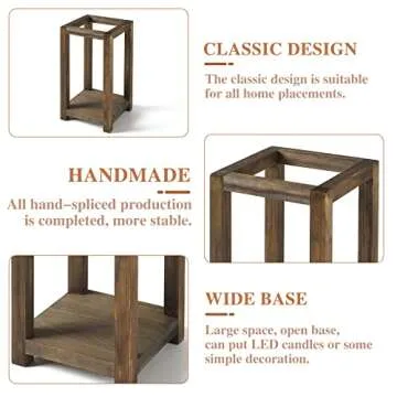 Wedding Lantern Centerpiece, Set of 2 Rustic Wedding Table Decoration, Farmhouse Decor, Wooden Candle Holder, Country Barn Wedding Gift （No Assembly Required）