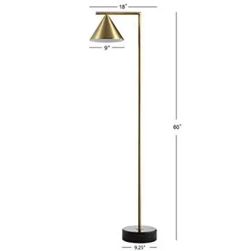 JONATHAN Y Chelsea 60" LED Floor Lamp in Brass/Black