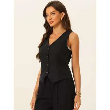 Chic Allegra K Linen Vest - Perfect Summer Fashion