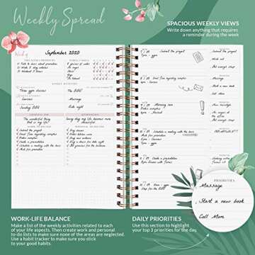 PLANBERRY Large Weekly Planner Premium – Undated Life & Budget Planner – Organizer & Productivity Journal, 8x10.4″ (Natural Green)