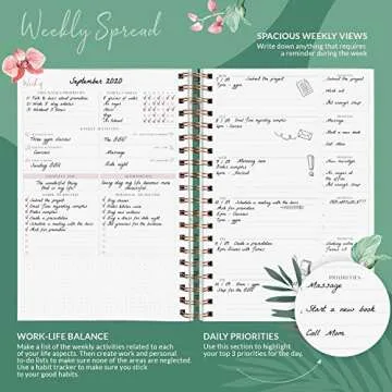 PLANBERRY Large Weekly Planner Premium – Undated Life & Budget Planner – Organizer & Productivity Journal, 8x10.4″ (Natural Green)