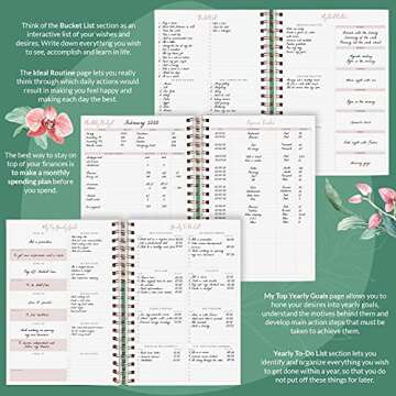 PLANBERRY Large Weekly Planner Premium – Undated Life & Budget Planner – Organizer & Productivity Journal, 8x10.4″ (Natural Green)