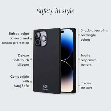 Cocomii - Rectangle Case Compatible with iPhone 14 Pro Max - Compatible with MagSafe, Soft Touch Silicone, Microfiber Lining, Matte, Magnetic Phone Case for iPhone 14 Pro Max 6.7 inch, Black