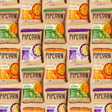 Pipcorn Heirloom Cheese Balls - Cheddar (3 Pack of 4.5oz Bags) - Organic Cheese, No Artificial Anything, Non-GMO Heirloom Corn, No Preservatives, Gluten Free