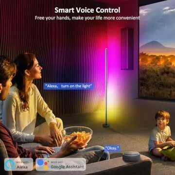 YSJ RGB LED Corner Floor Lamp, LED Floor Lamp,Corner LED Lamp,Corner Light,Color Changing Lamp with Remote and App Control,DIY Mode & Timing,Modern 55''Minimalist Lit Lamp for Bedroom Living Room