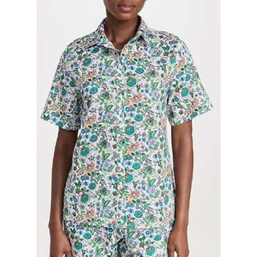 NUFIWI Vintage Graffiti 2 Pieces Pants Sets for Women Floral Fruit Print Short Sleeve Shirt Wide Leg Pants Beachwear Suit