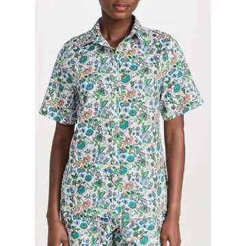 NUFIWI Vintage Graffiti 2 Pieces Pants Sets for Women Floral Fruit Print Short Sleeve Shirt Wide Leg Pants Beachwear Suit