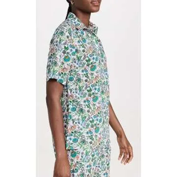 NUFIWI Vintage Graffiti 2 Pieces Pants Sets for Women Floral Fruit Print Short Sleeve Shirt Wide Leg Pants Beachwear Suit