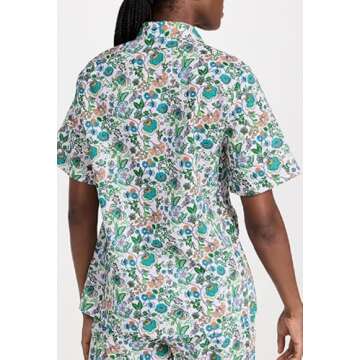 NUFIWI Vintage Graffiti 2 Pieces Pants Sets for Women Floral Fruit Print Short Sleeve Shirt Wide Leg Pants Beachwear Suit