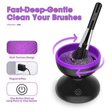 Makeup Brush Cleaner Machine, Electric Makeup Brush Cleaner, Make Up Brush Cleaner Cleanser Machine,...