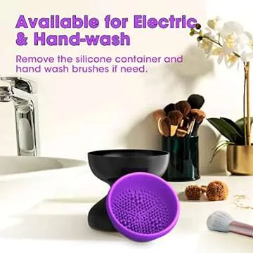 Makeup Brush Cleaner Machine, Electric Makeup Brush Cleaner, Make Up Brush Cleaner Cleanser Machine, Quick & Efficient Cleaning for Makeup Brushes, Stocking Stuffers Gifts for Women, Mom