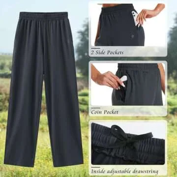 HOdo 32"/34"/36" Inseam Womens Tall Yoga Sweatpants Quick Dry Long Joggers Lounge Yoga Pants with Pockets-Dark Grey-36-XL