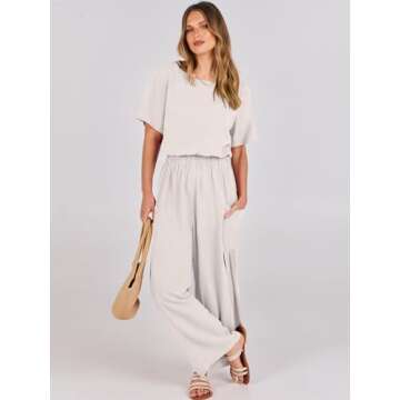 Stylish ANRABESS Women's Linen Jumpsuits for Summer