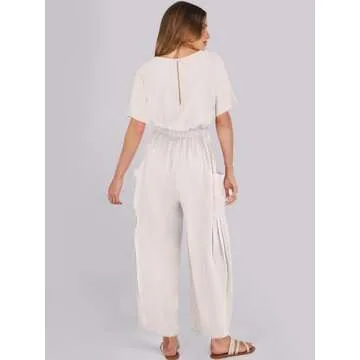 Stylish ANRABESS Women's Linen Jumpsuits for Summer
