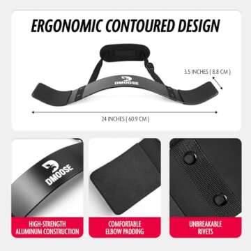 DMoose Fitness Arm Blaster for Biceps & Triceps, Premium Neck Padding Support with Adjustable Straps, Bicep Blaster for Strength Training, Biceps Workout Equipment (Black)