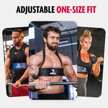 DMoose Fitness Arm Blaster for Biceps & Triceps, Premium Neck Padding Support with Adjustable Straps, Bicep Blaster for Strength Training, Biceps Workout Equipment (Black)
