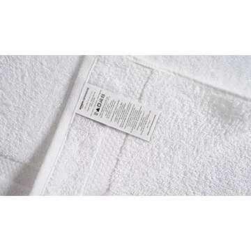 AmazonCommercial 100% Premium Cotton Hand Towel Set - Pack of 12, 16 x 28 Inches, 550 GSM, White
