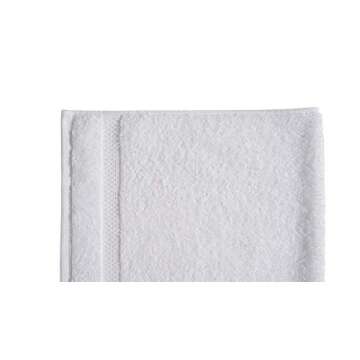 AmazonCommercial 100% Premium Cotton Hand Towel Set - Pack of 12, 16 x 28 Inches, 550 GSM, White