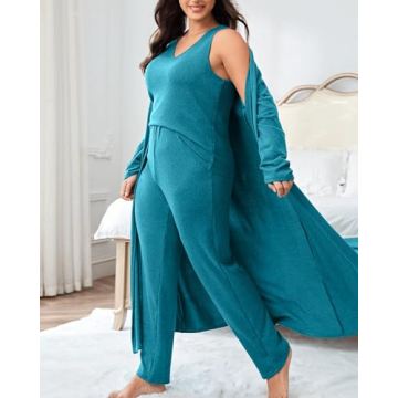 Vaimti Women's Plus Size 3 Piece Lounge Set for Comfort