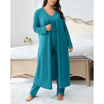 Vaimti Women's Plus Size 3 Piece Lounge Set for Comfort