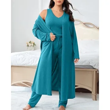 Vaimti Women's Plus Size 3 Piece Lounge Set for Comfort