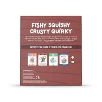 Unstable Games Fishy Squishy Crusty Quirky Base Game - Competitive Fishing Card Game for Kids, Teens, Adults - 2-6 Players, Ages 7+