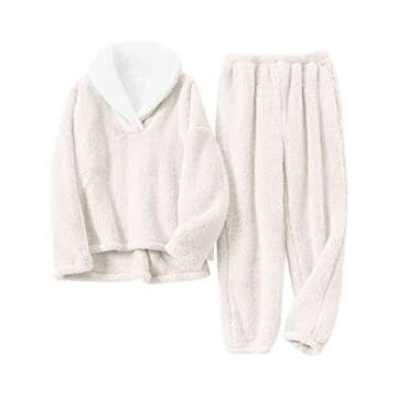 Fenclushy Women's Fluffy Loungewear & Sleepwear Set – Cozy & Casual Comfort