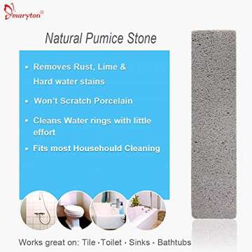 MARYTON Pumice Stone for Toilet Cleaning, Pumice Sticks to Remove Water Rings Stains on Toilets Bowl...