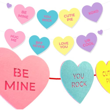 Valentine Candy Heart Banner - Charming Decor & Durable Quality