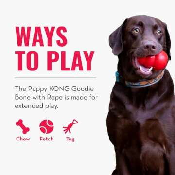 KONG Puppy Chew Toy with Rope - Ideal for XS Puppies