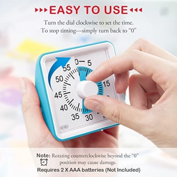 Secura 60-Minute Visual Timer for Kids and Adults