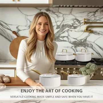 VONIKI Non-Stick 16 Pcs Ceramic Cookware Set With Utensils