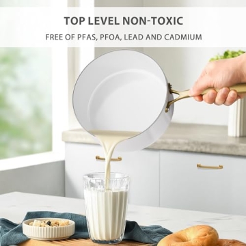 VONIKI Non-Stick 16 Pcs Ceramic Cookware Set With Utensils