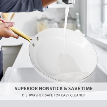 VONIKI Non-Stick 16 Pcs Ceramic Cookware Set With Utensils