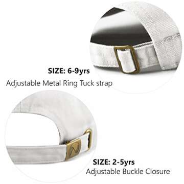 The Hat Depot Kids American Flag Washed Low Profile Cotton and Denim Plain Baseball Cap Hat (6-9yrs, White)