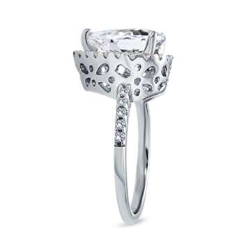 Big 7CT AAA CZ Halo Pear Shaped Statement Solitaire Teardrop Statement Engagement Ring For Women .92...