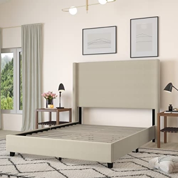 Merrick Lane Modern Queen Platform Bed with Wingback