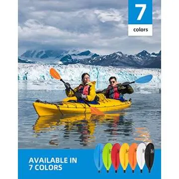 OCEANBROAD Kayak Paddle 90.5in/230cm Alloy Shaft Kayaking Boating Canoeing Oar with Paddle Leash 1 Paddle, Black