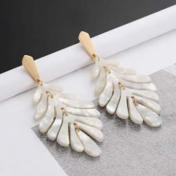 Stylish Acrylic Leaf Earrings - Trendy & Lightweight Jewelry