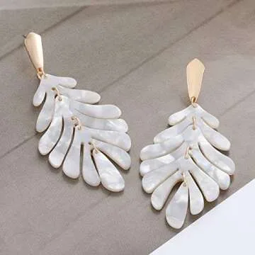 Stylish Acrylic Leaf Earrings - Trendy & Lightweight Jewelry