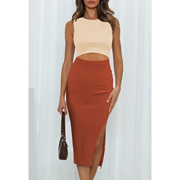 Pink Queen Cutout Side Slit Bodycon Midi Dress