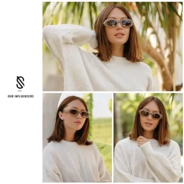 SOJOS Retro Oval Polarized Sunglasses for All Styles