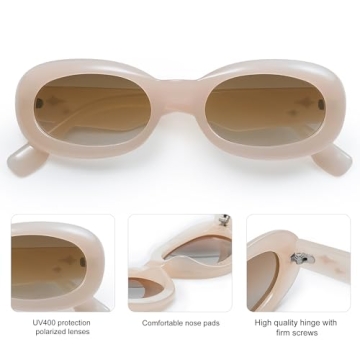 SOJOS Retro Oval Polarized Sunglasses for All Styles