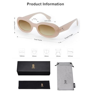 SOJOS Retro Oval Polarized Sunglasses for All Styles