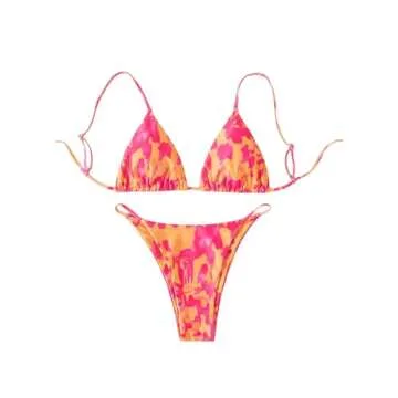GORGLITTER Women's Triangle G String Bikini Set - Stylish Summer Swimwear